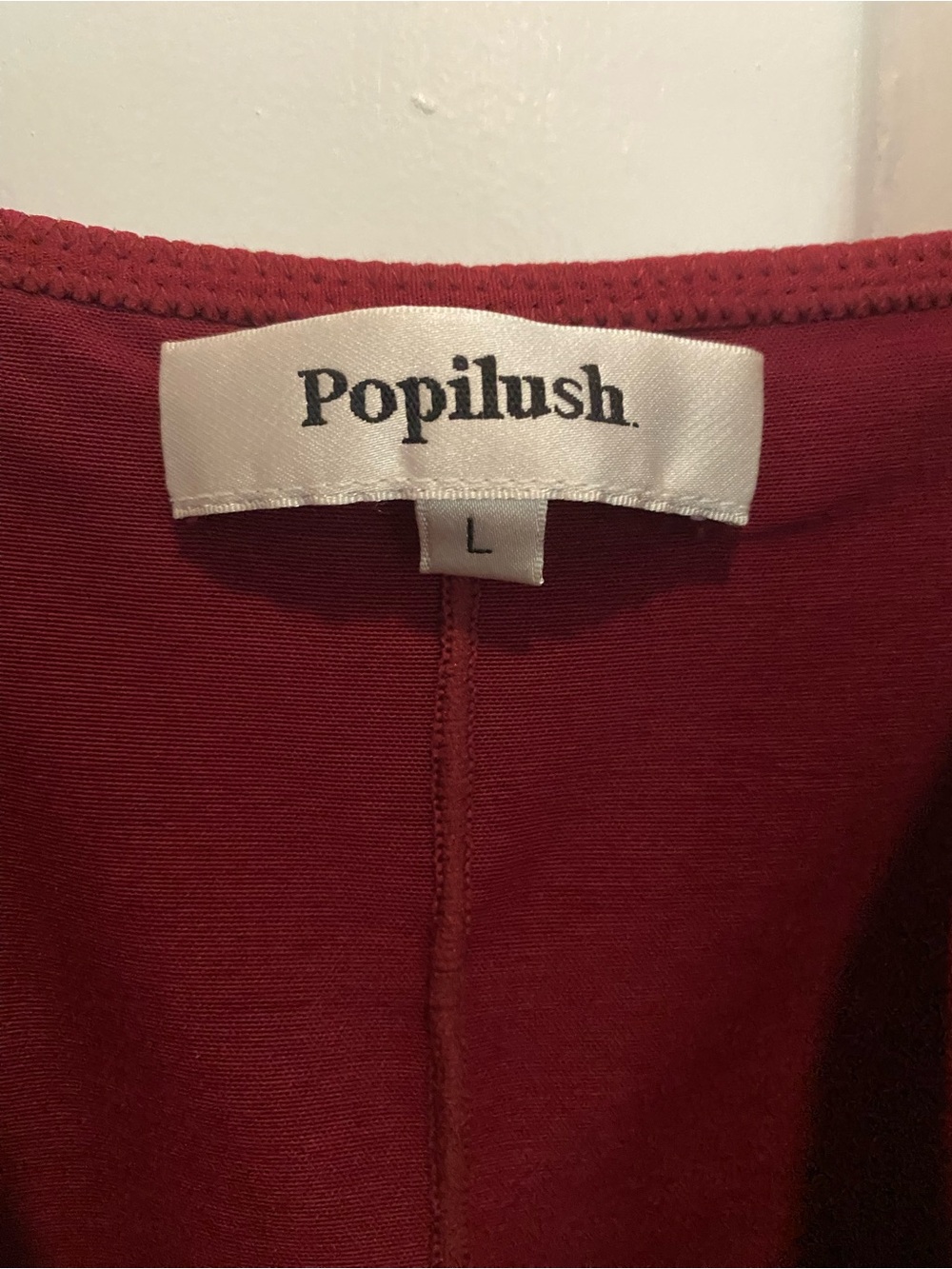 Women’s Burgundy Maxi Slip Dress with Side Slit - Picture 7 of 9